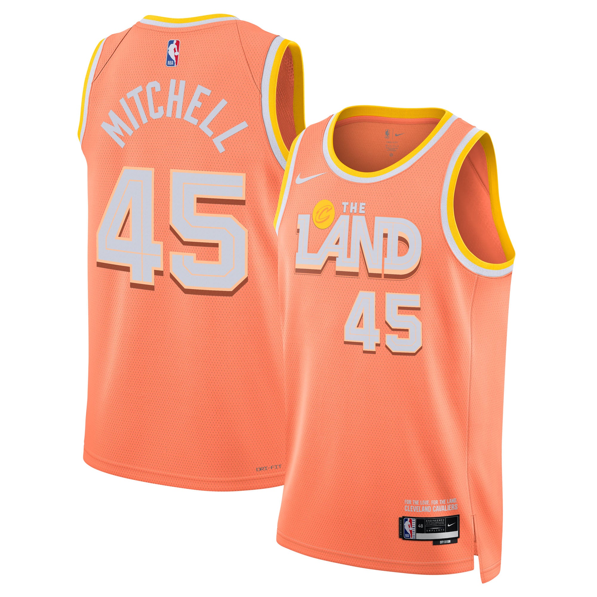 Cleveland Cavaliers Nike 2025/26 City Edition Swingman Jersey - Orange - Donovan Mitchell - Unisex NBA Team Jersey Basketball Fan Apparel