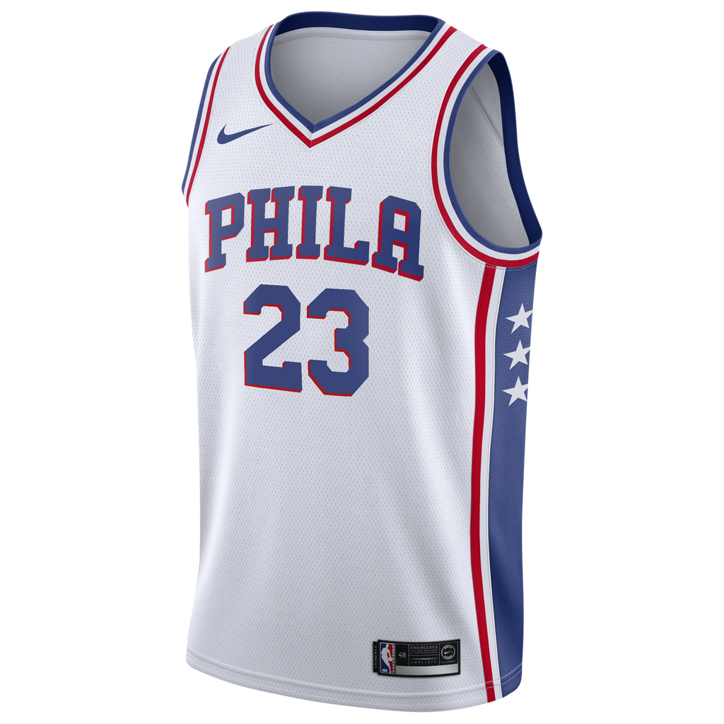 Philadelphia 76ers Nike Association Edition Swingman Jersey - White - LeBron James - Youth NBA Team Jersey Basketball Fan Apparel