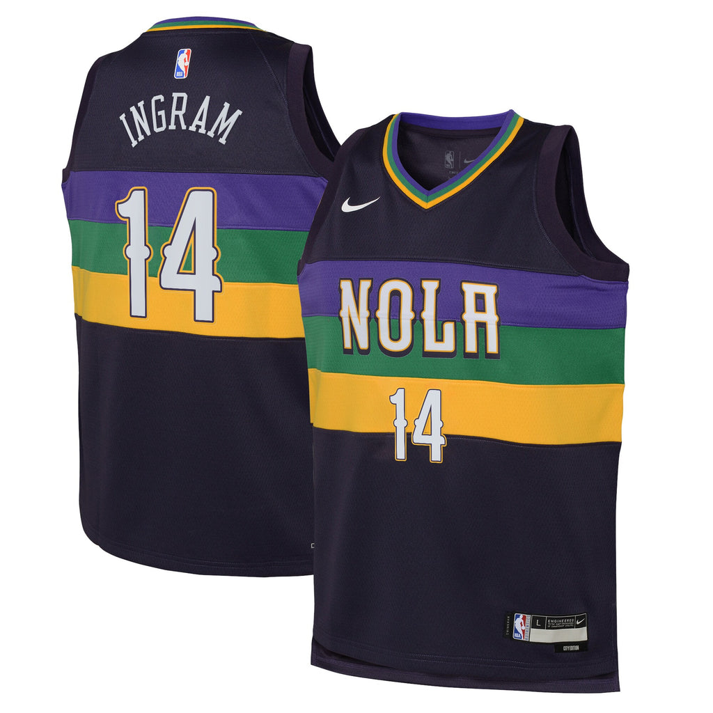 New Orleans Pelicans Nike City Edition Swingman Jersey 22 - Purple - Brandon Ingram - Youth NBA Team Jersey Basketball Fan Apparel