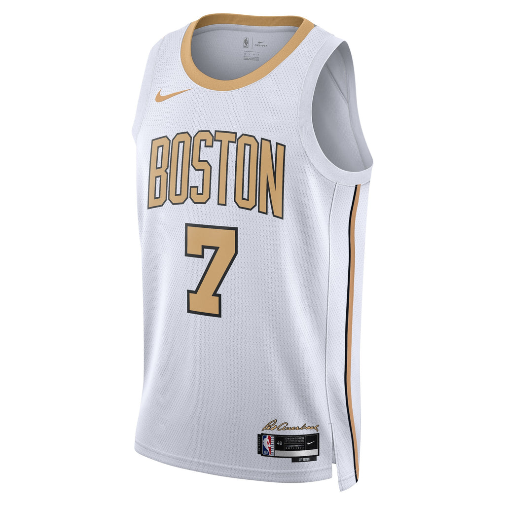 Boston Celtics Nike 2025/26 City Edition Swingman Jersey - White - Jaylen Brown - Unisex NBA Team Jersey Basketball Fan Apparel