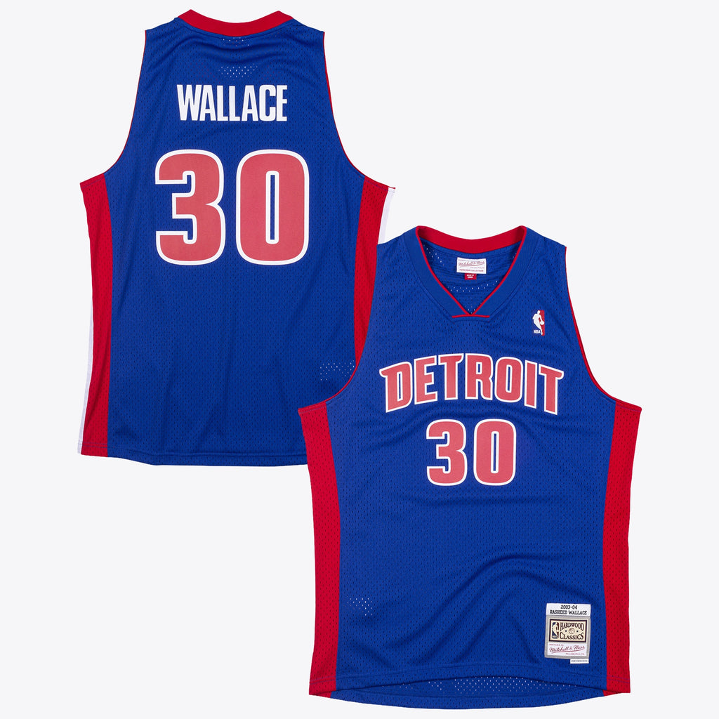 Detroit Pistons Mitchell & Ness Rasheed Wallace 2003 Swingman Authentic Jersey - Royal Blue NBA Team Jersey Basketball Fan Apparel