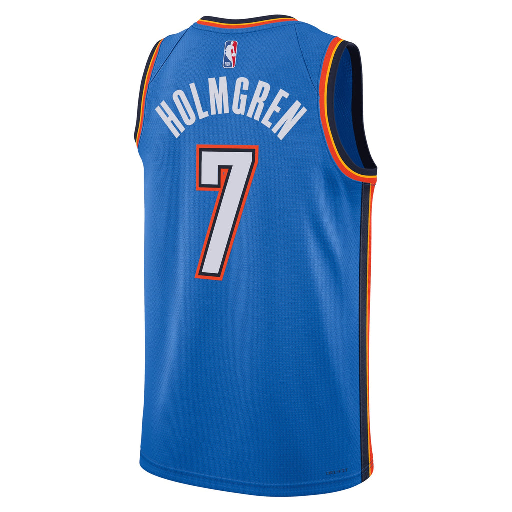 Oklahoma City Thunder Nike Icon Edition Swingman Jersey - Blue - Chet Holmgren - Unisex NBA Team Jersey Basketball Fan Apparel