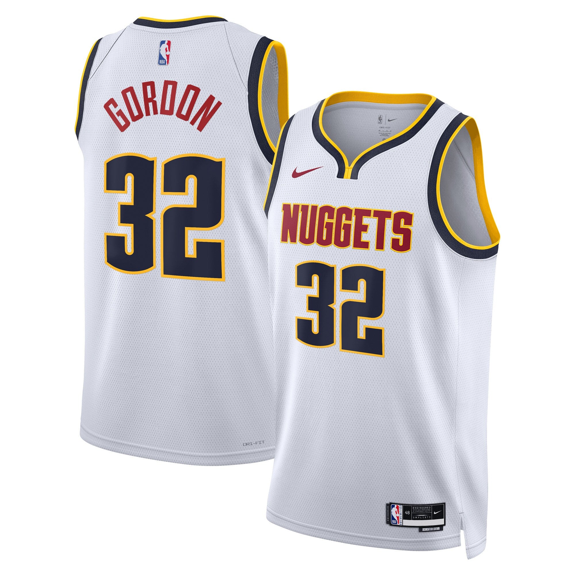 Denver Nuggets Nike Association Edition Swingman Jersey - White - Aaron Gordon - Unisex NBA Team Jersey Basketball Fan Apparel