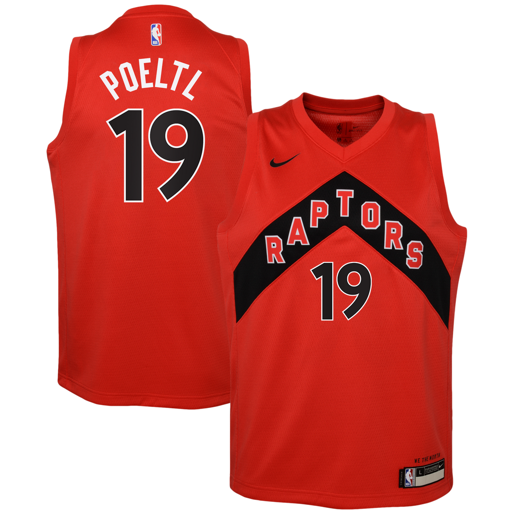 Toronto Raptors Nike Icon Edition Swingman Jersey - Red - Jakob Poeltl - Youth NBA Team Jersey Basketball Fan Apparel