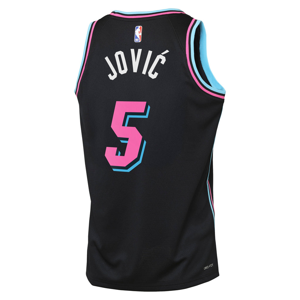 Miami Heat Nike 2025/26 City Edition Swingman Jersey - Black - Nikola Jović - Youth NBA Team Jersey Basketball Fan Apparel