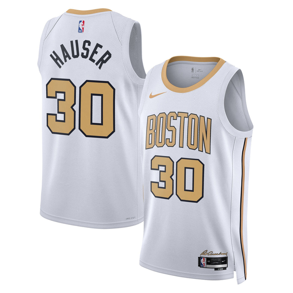 Boston Celtics Nike 2025/26 City Edition Swingman Jersey - White - Sam Hauser - Unisex NBA Team Jersey Basketball Fan Apparel