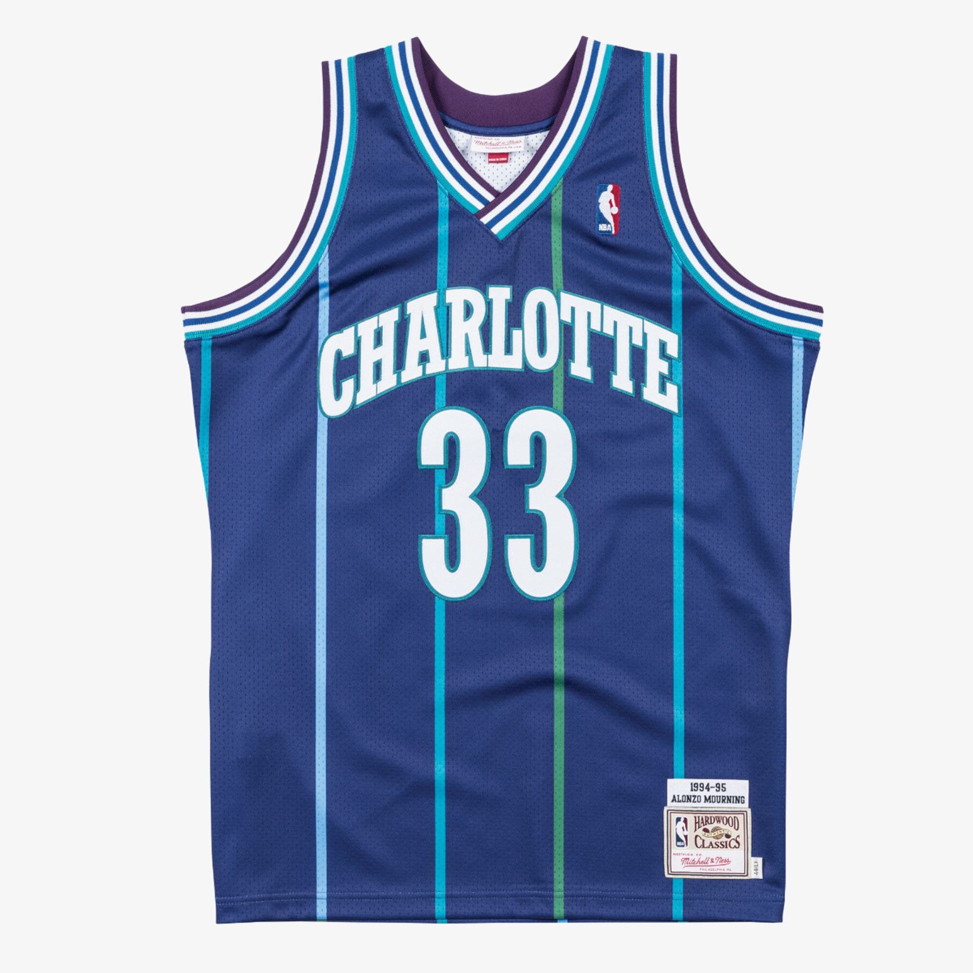 Charlotte Hornets Mitchell & Ness Authentic Jersey Alternate Alonzo Mourning 1994-95 NBA Team Jersey Basketball Fan Apparel