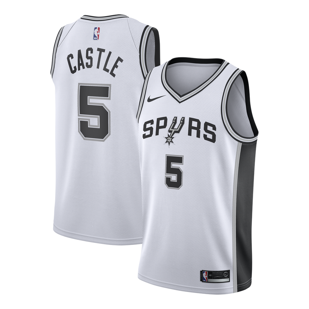 San Antonio Spurs Nike Association Edition Swingman Jersey - White - Stephon Castle - Youth NBA Team Jersey Basketball Fan Apparel