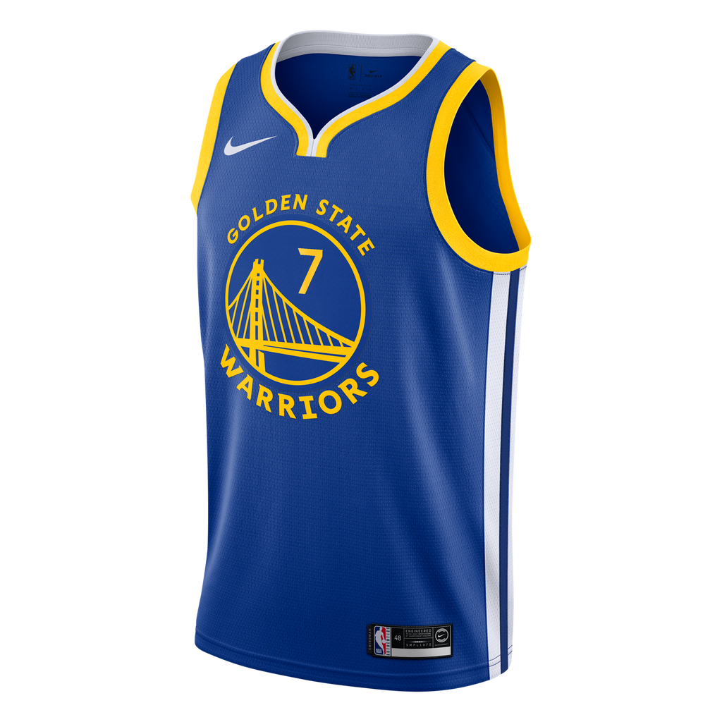 Golden State Warriors Nike Icon Edition Swingman Jersey - Royal - Kristaps Porziņģis - Youth NBA Team Jersey Basketball Fan Apparel