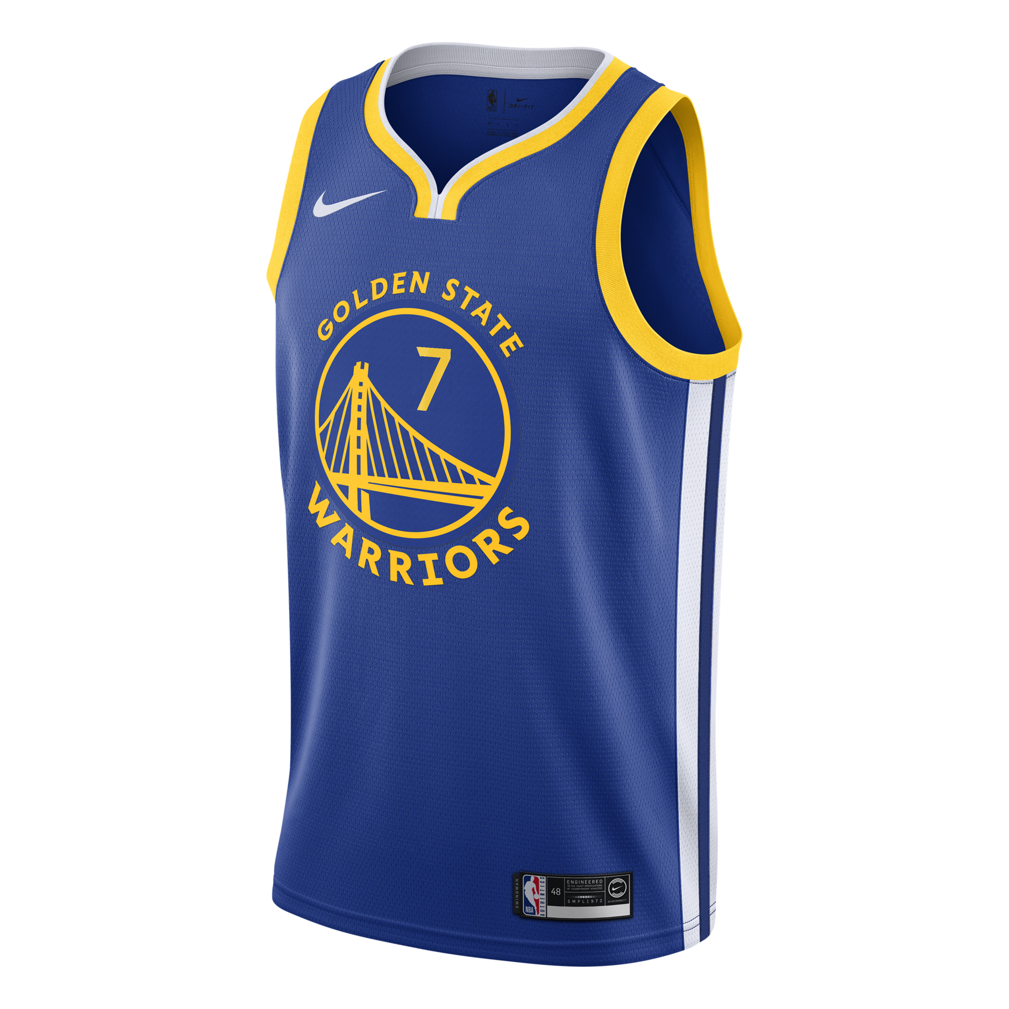 Golden State Warriors Nike Icon Edition Swingman Jersey - Royal - Kristaps Porziņģis - Youth NBA Team Jersey Basketball Fan Apparel