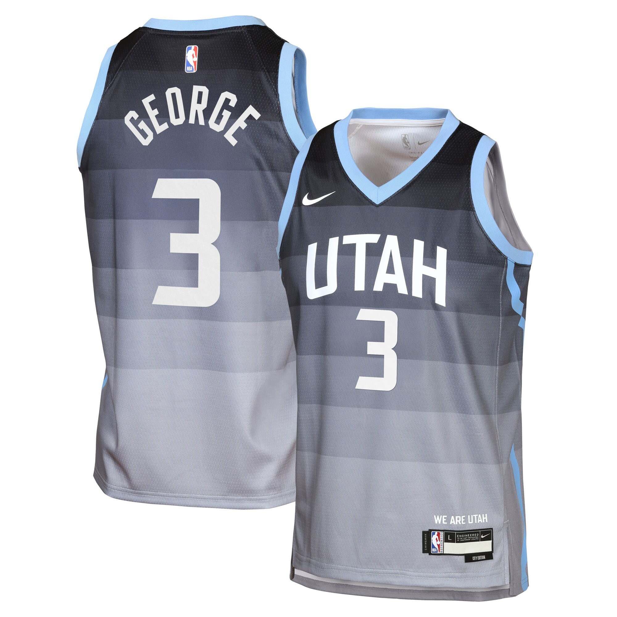 Utah Jazz Nike 2025/26 City Edition Swingman Jersey - Gray - Keyonte George - Youth NBA Team Jersey Basketball Fan Apparel