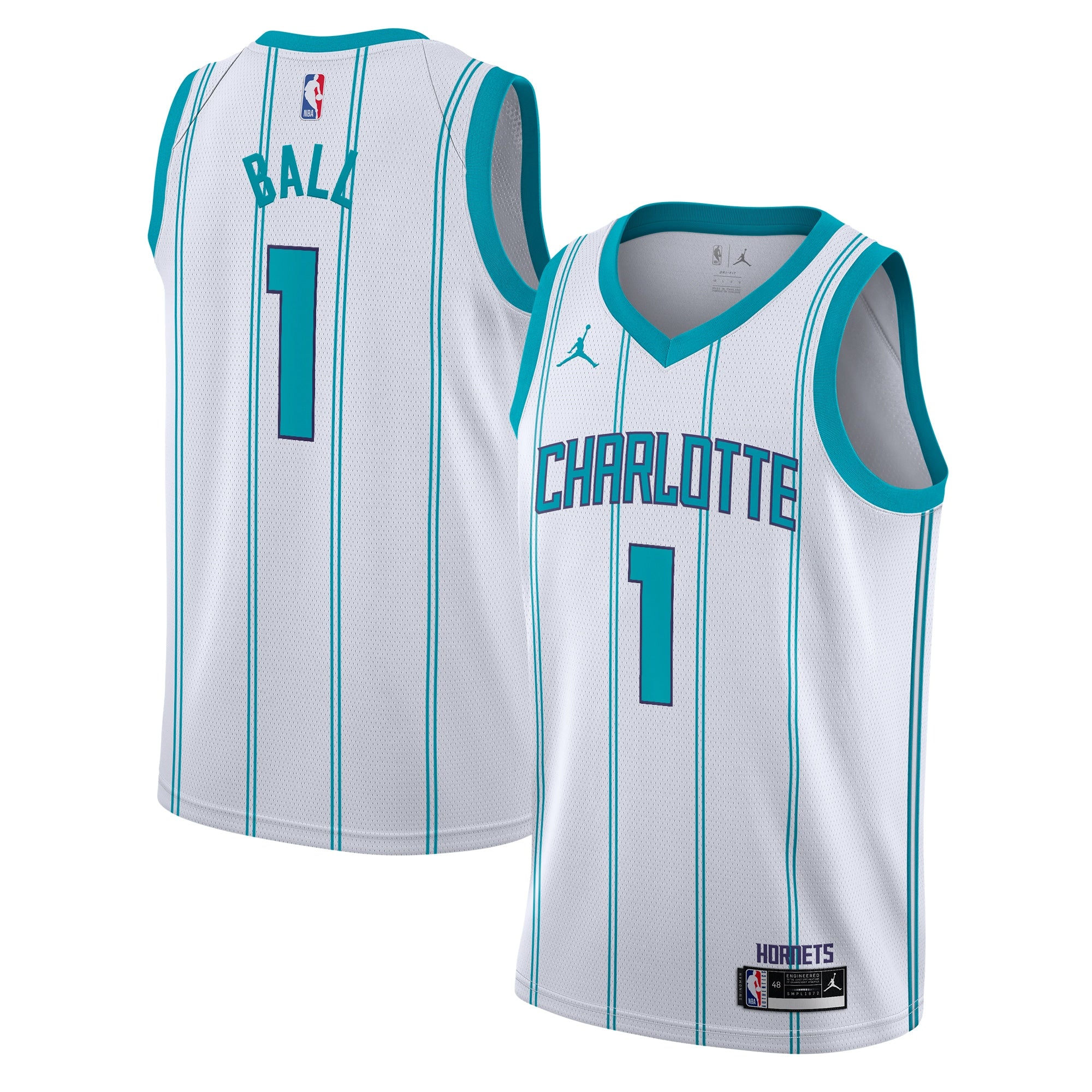Charlotte Hornets Jordan Brand Association Edition Swingman Jersey - White - LaMelo Ball - Youth NBA Team Jersey Basketball Fan Apparel