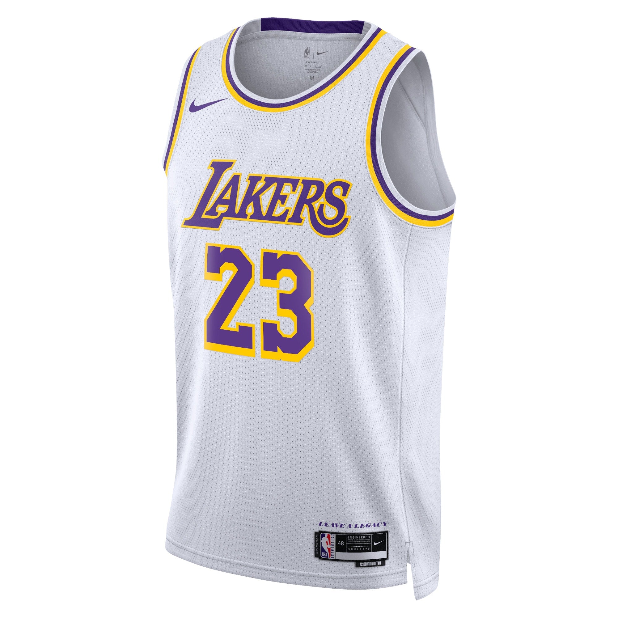 Los Angeles Lakers Nike Association Edition Swingman Jersey - White - LeBron James - Unisex NBA Team Jersey Basketball Fan Apparel