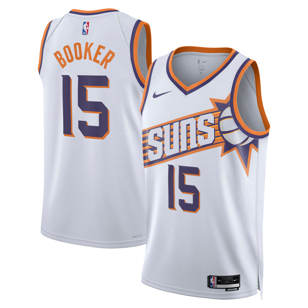 Phoenix Suns Nike Association Edition Swingman Jersey - White - Devin Booker - Unisex NBA Team Jersey Basketball Fan Apparel