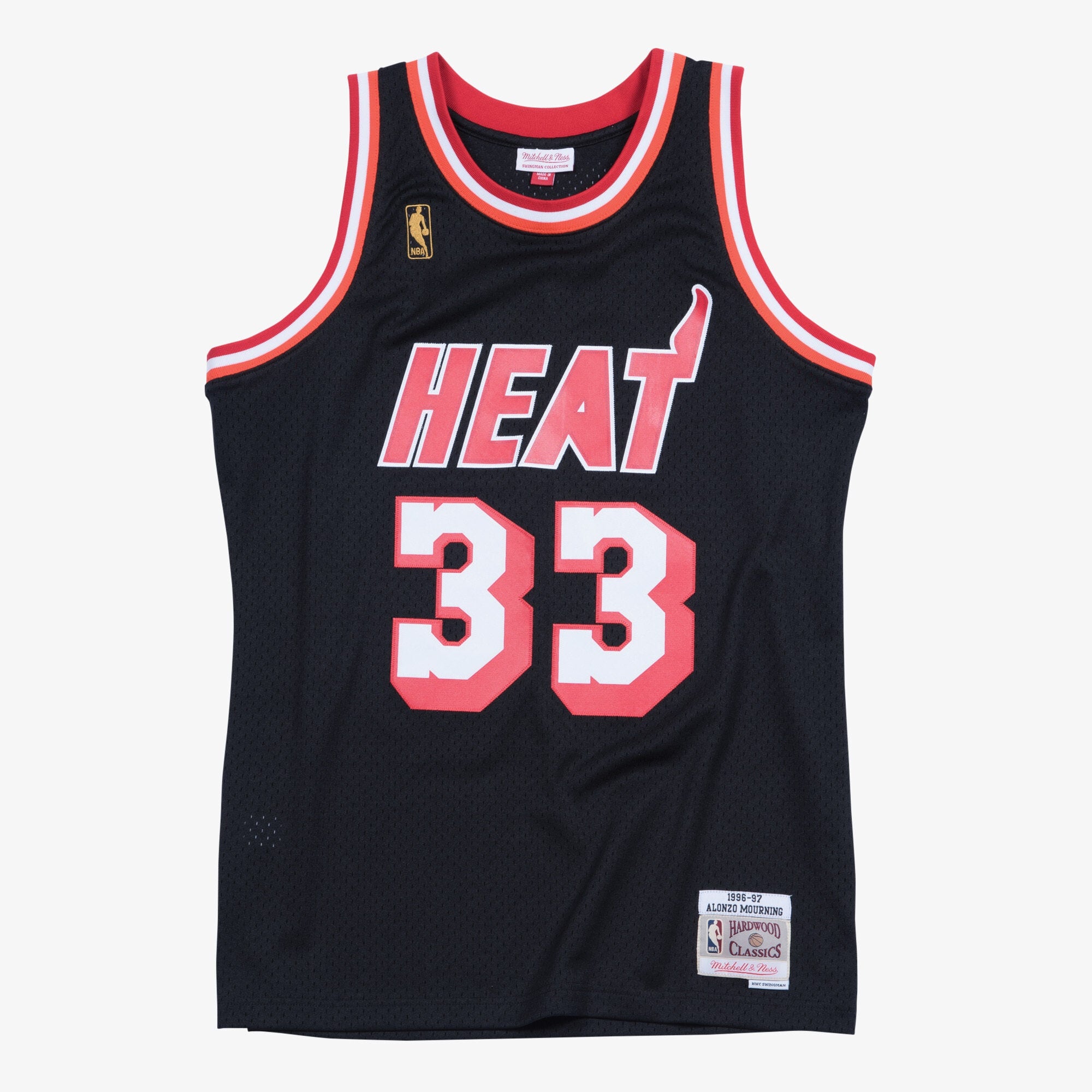 Miami Heat Mitchell & Ness Alonzo Mourning Hardwood Classics Swingman Jersey - Black - Men's NBA Team Jersey Basketball Fan Apparel