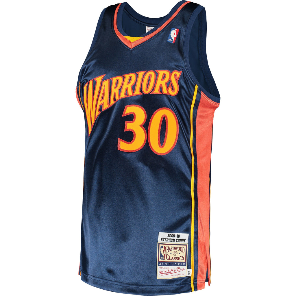 Golden State Warriors Mitchell & Ness Stephen Curry 2009 Hardwood Classics Authentic Jersey - Navy - Men's NBA Team Jersey Basketball Fan Apparel