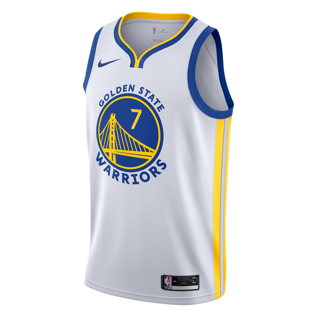 Golden State Warriors Nike Association Edition Swingman Jersey - White - Kristaps Porziņģis - Youth NBA Team Jersey Basketball Fan Apparel
