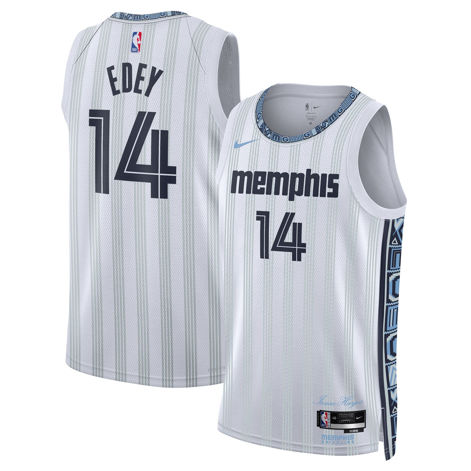 Memphis Grizzlies Nike 2025/26 City Edition Swingman Jersey - Gray - Zach Edey - Unisex NBA Team Jersey Basketball Fan Apparel