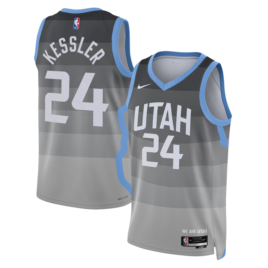 Utah Jazz Nike 2025/26 City Edition Swingman Jersey - Gray - Walker Kessler - Unisex NBA Team Jersey Basketball Fan Apparel