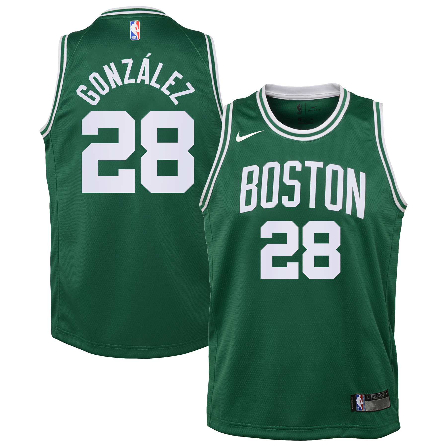 Boston Celtics Nike Icon Edition Swingman Jersey - Kelly Green - Hugo González - Youth NBA Team Jersey Basketball Fan Apparel
