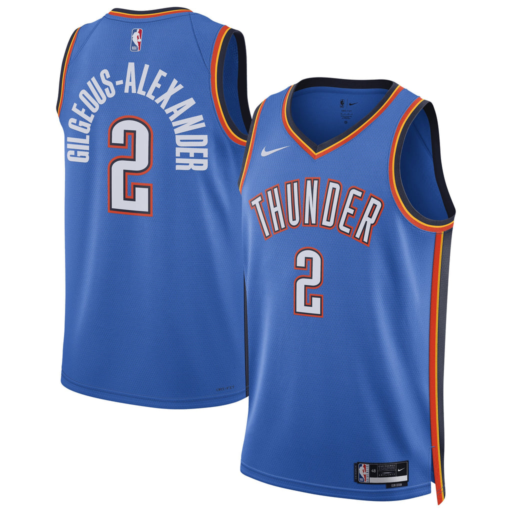 Oklahoma City Thunder Nike Replica Icon Swingman Jersey - Gilgeous-Alexander - Unisex NBA Team Jersey Basketball Fan Apparel