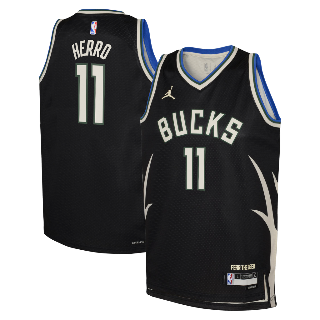 Milwaukee Bucks Jordan Brand Statement Edition Swingman Jersey - Hunter Green - Tyler Herro - Youth NBA Team Jersey Basketball Fan Apparel