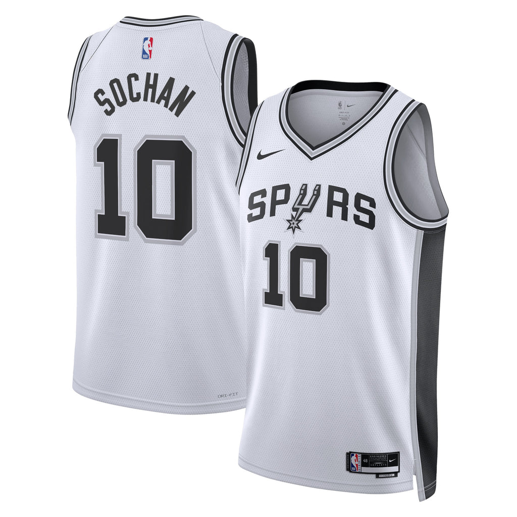 San Antonio Spurs Nike Association Edition Swingman Jersey - White - Jeremy Sochan - Unisex NBA Team Jersey Basketball Fan Apparel