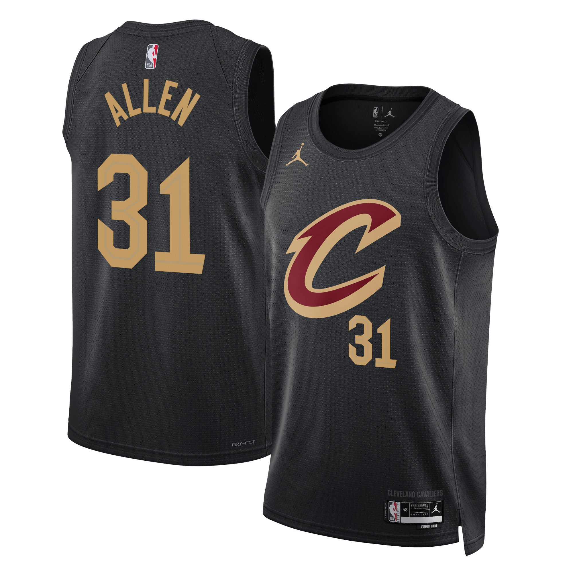 Cleveland Cavaliers Jordan Statement Edition Swingman Jersey - Black - Jarrett Allen - Unisex NBA Team Jersey Basketball Fan Apparel