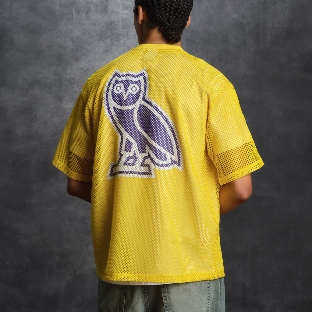 Los Angeles Lakers X OVO Mesh Football Jersey - Men's NBA Team Jersey Basketball Fan Apparel