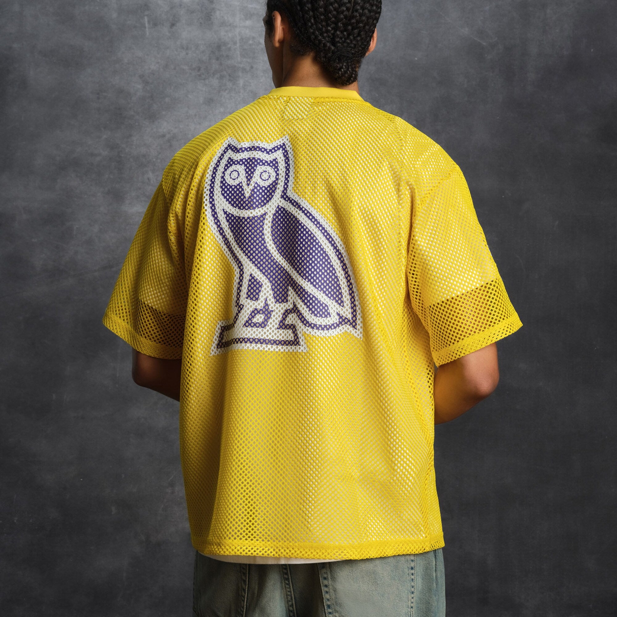Los Angeles Lakers X OVO Mesh Football Jersey - Men's NBA Team Jersey Basketball Fan Apparel