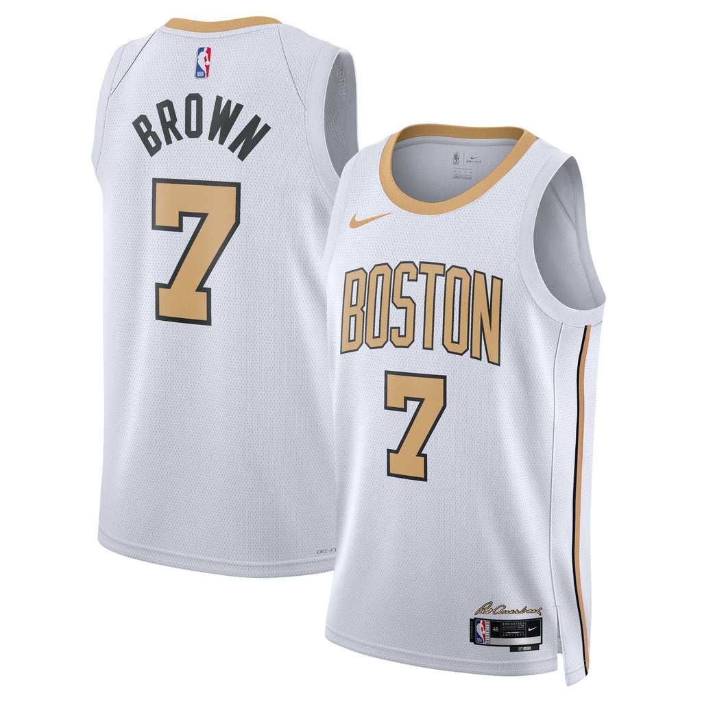 Boston Celtics Nike 2025/26 City Edition Swingman Jersey - White - Jaylen Brown - Unisex NBA Team Jersey Basketball Fan Apparel