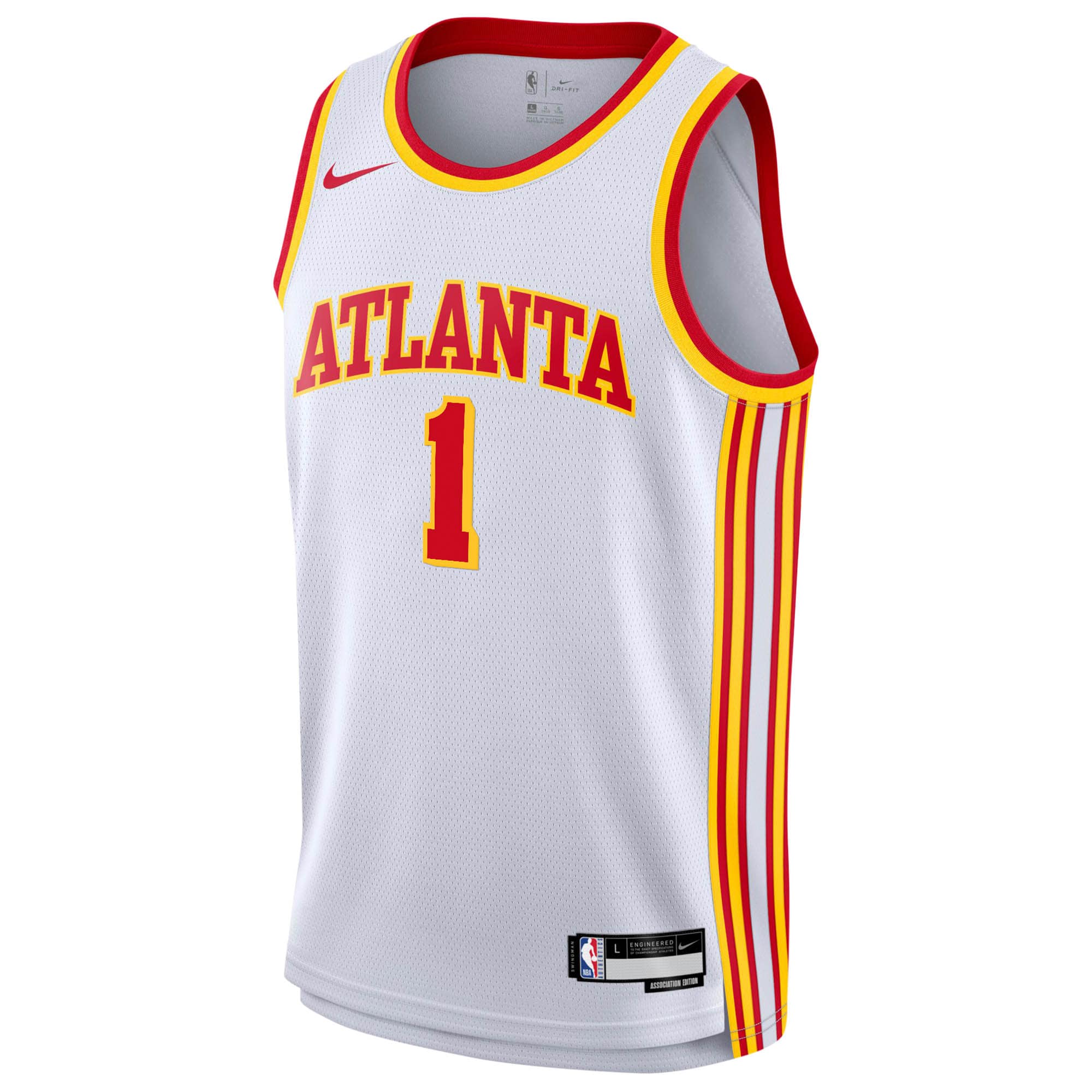Atlanta Hawks Nike Association Edition Swingman Jersey - White - Jalen Johnson - Youth NBA Team Jersey Basketball Fan Apparel