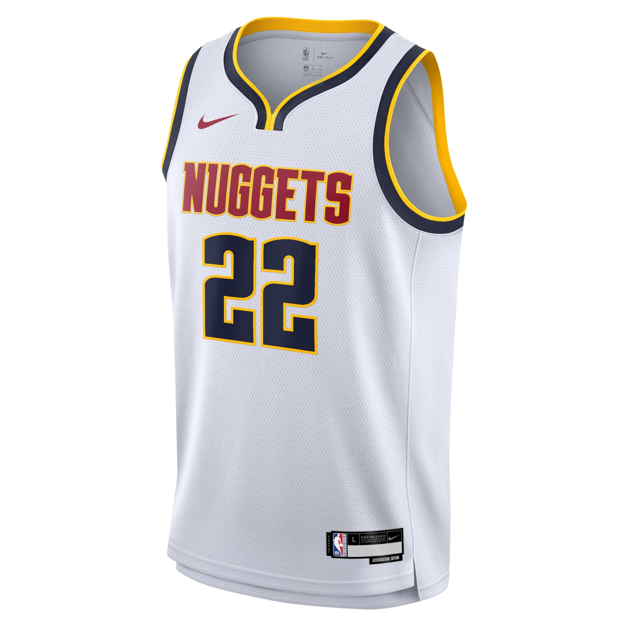Denver Nuggets Nike Association Swingman Jersey - White - Zeke Nnaji - Youth NBA Team Jersey Basketball Fan Apparel