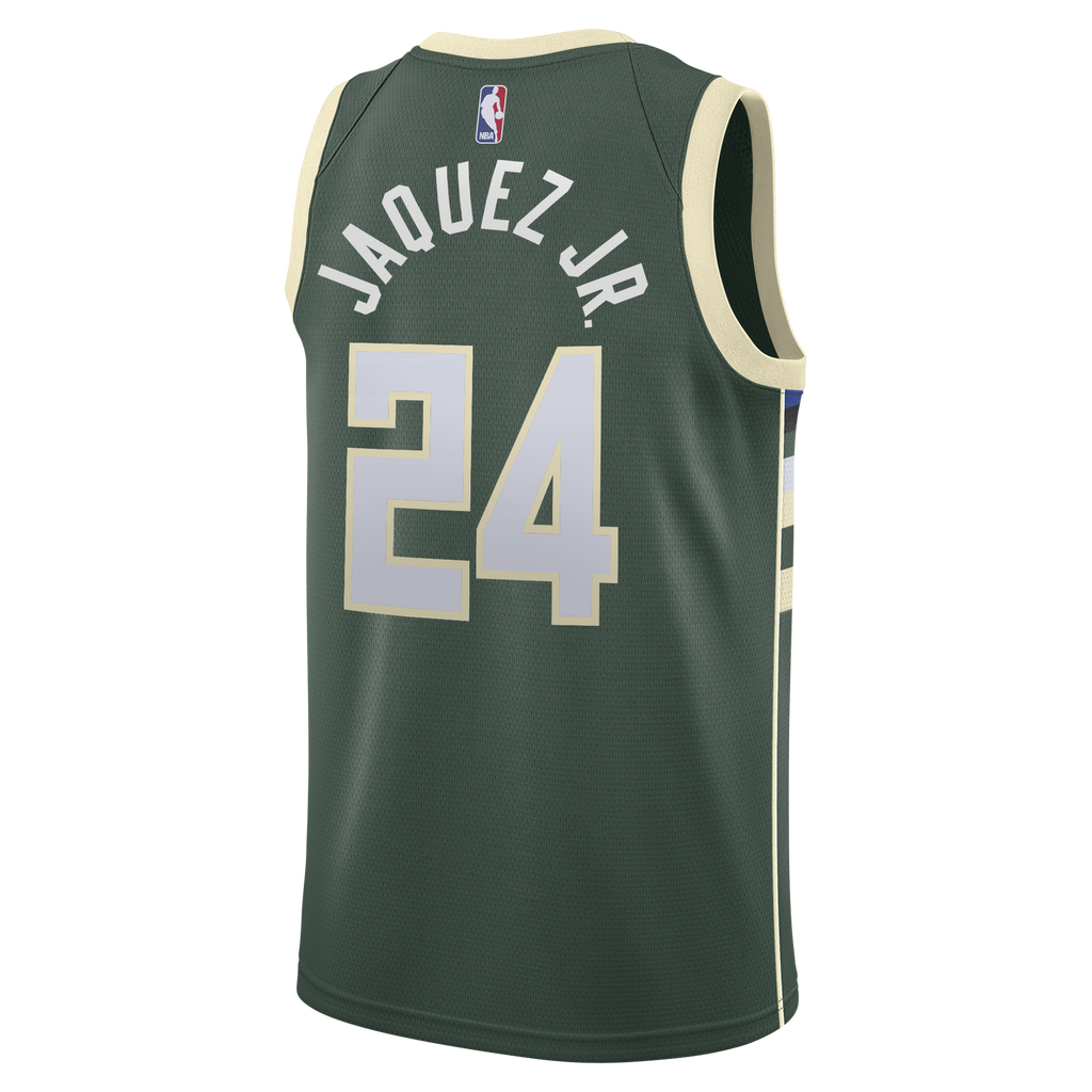 Milwaukee Bucks Nike Icon Edition Swingman Jersey - Hunter Green - Jaime Jaquez Jr. - Youth NBA Team Jersey Basketball Fan Apparel