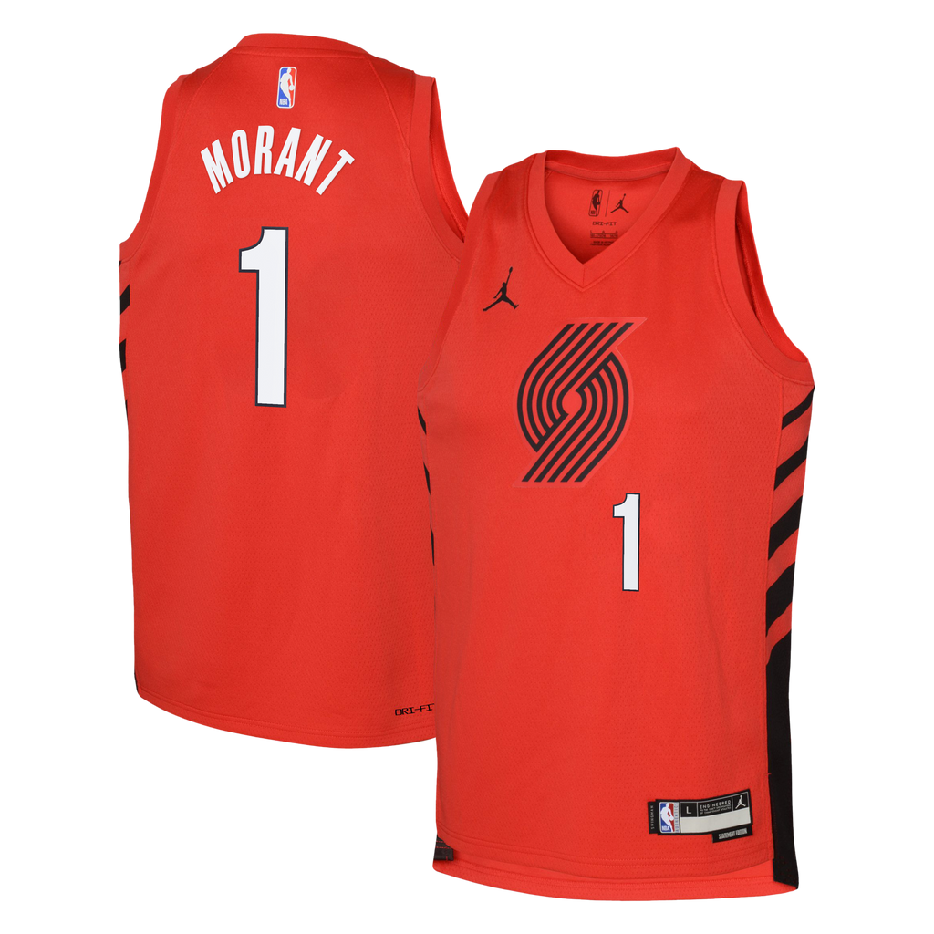 Portland Trail Blazers Jordan Brand Statement Edition Swingman Jersey - Red - Ja Morant - Youth NBA Team Jersey Basketball Fan Apparel