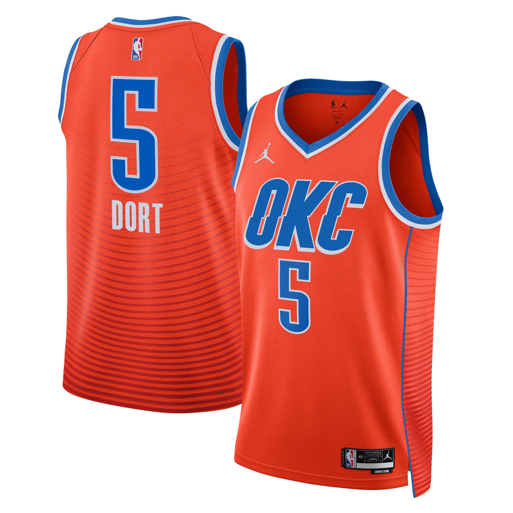 Oklahoma City Thunder Jordan Statement Edition Swingman Jersey - Orange - Luguentz Dort - Unisex NBA Team Jersey Basketball Fan Apparel