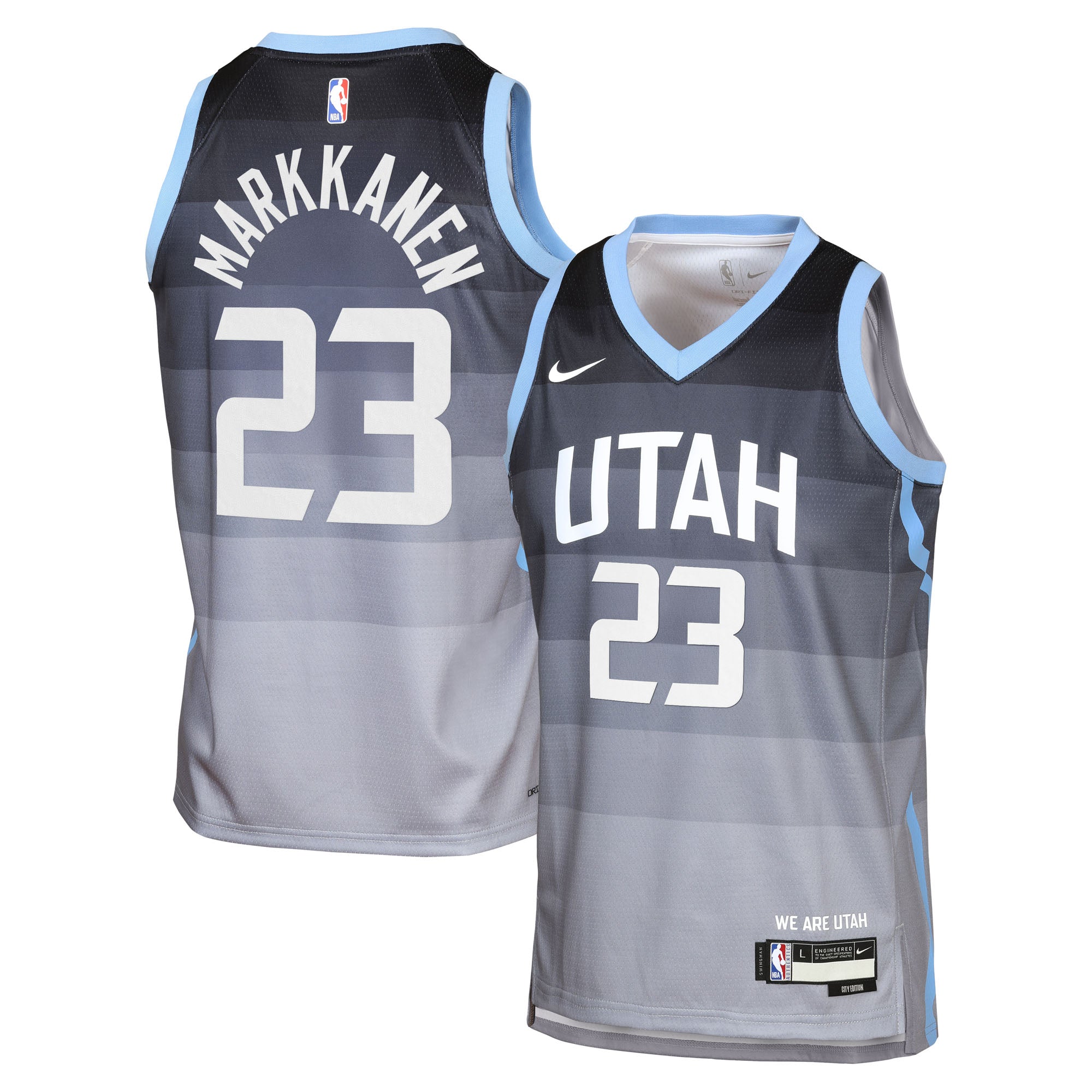 Utah Jazz Nike 2025/26 City Edition Swingman Jersey - Gray - Lauri Markkanen - Youth NBA Team Jersey Basketball Fan Apparel