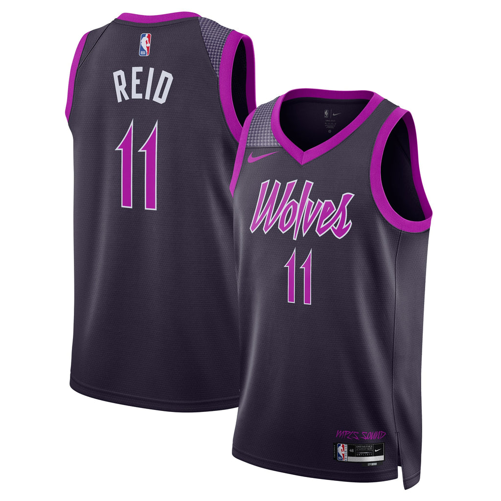 Minnesota Timberwolves Nike 2025/26 City Edition Swingman Jersey - Black - Naz Reid - Unisex NBA Team Jersey Basketball Fan Apparel