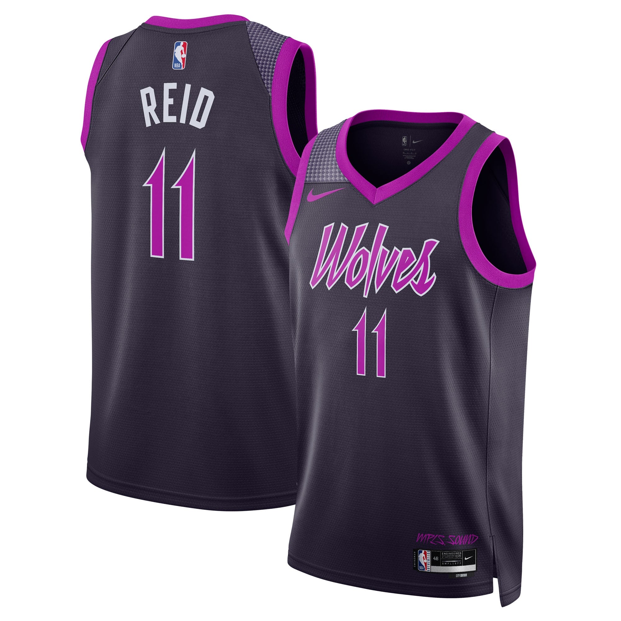 Minnesota Timberwolves Nike 2025/26 City Edition Swingman Jersey - Black - Naz Reid - Unisex NBA Team Jersey Basketball Fan Apparel