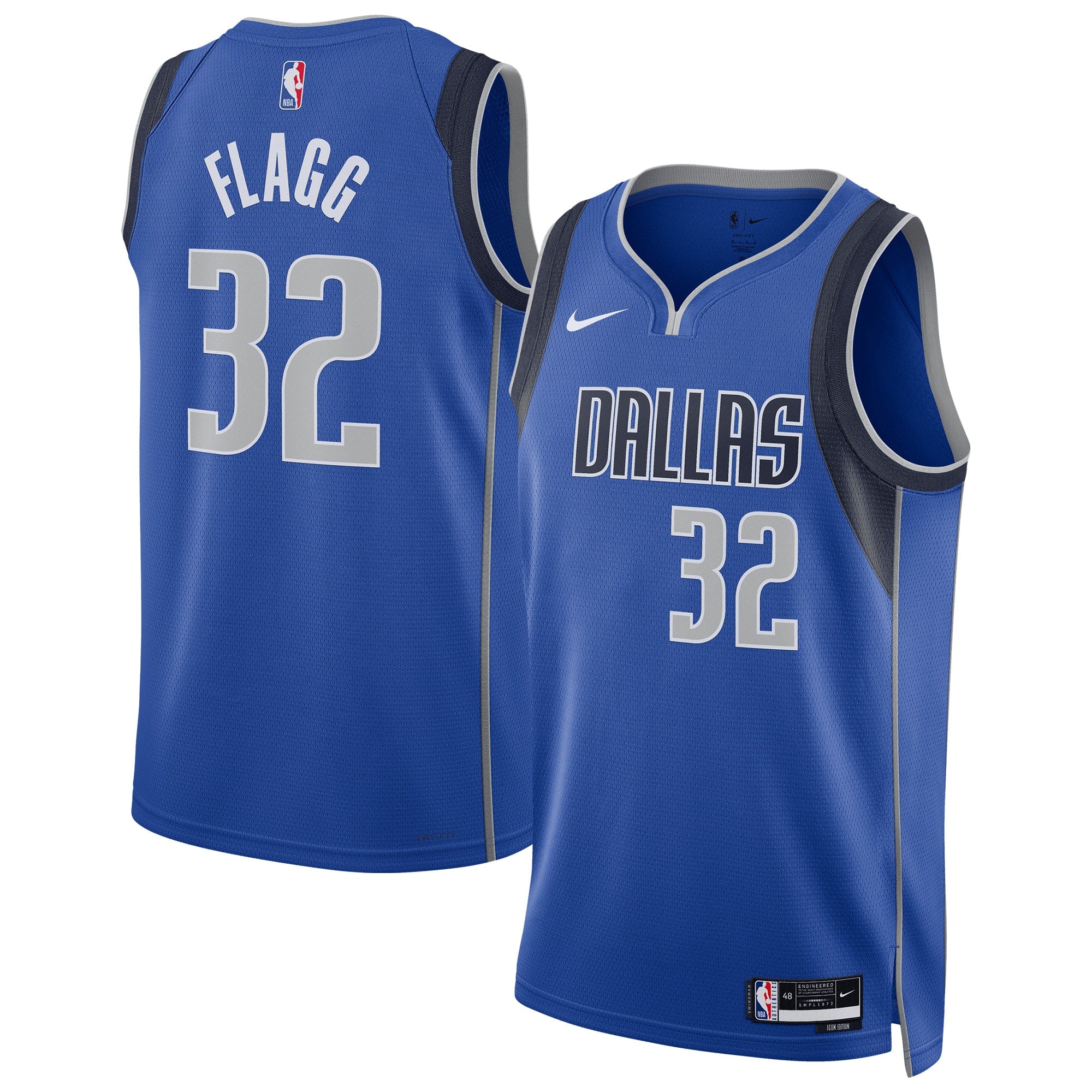 Dallas Mavericks Nike Icon Swingman Jersey - Cooper Flagg - Unisex NBA Team Jersey Basketball Fan Apparel