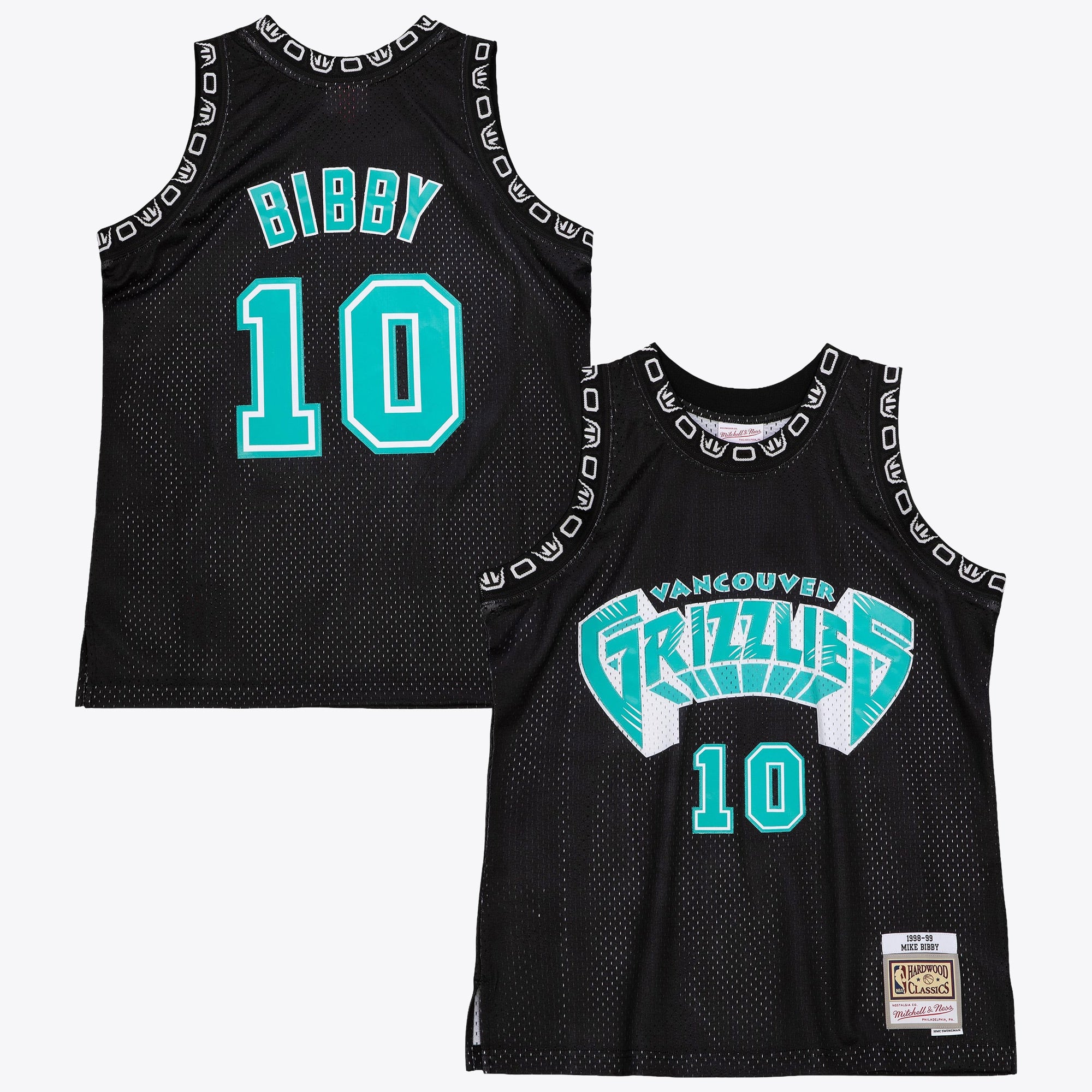 Vancouver Grizzlies Mitchell & Ness Mike Bibby 1998 Team Color Swingman Jersey - Black NBA Team Jersey Basketball Fan Apparel