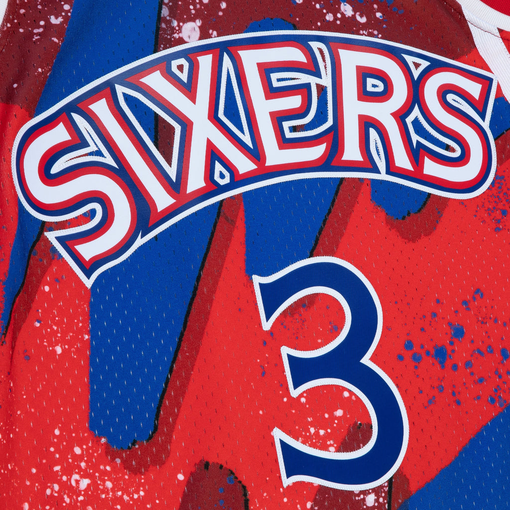 Philadelphia 76ers Mitchell & Ness Allen Iverson 1996 Hyper Hoops Swingman Jersey - Scarlet NBA Team Jersey Basketball Fan Apparel