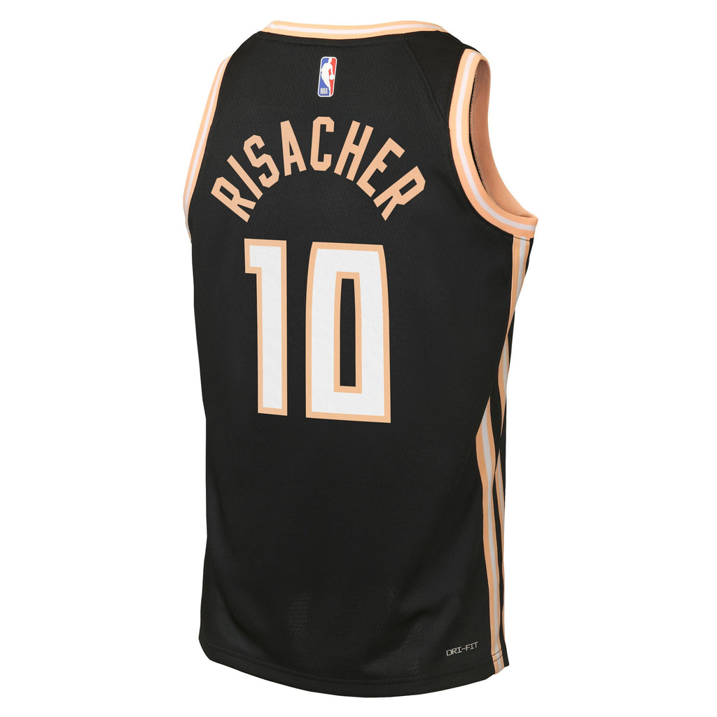 Atlanta Hawks Nike 2025/26 City Edition Swingman Jersey - Black - Zaccharie Risacher - Youth NBA Team Jersey Basketball Fan Apparel