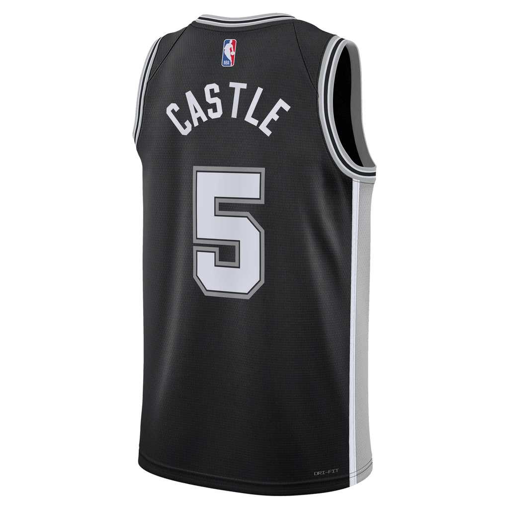 San Antonio Spurs Nike Icon Swingman Jersey - Black - Stephon Castle - Unisex NBA Team Jersey Basketball Fan Apparel