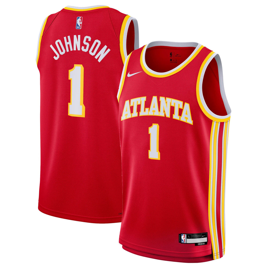 Atlanta Hawks Nike Icon Edition Swingman Jersey - Red - Jalen Johnson - Youth NBA Team Jersey Basketball Fan Apparel