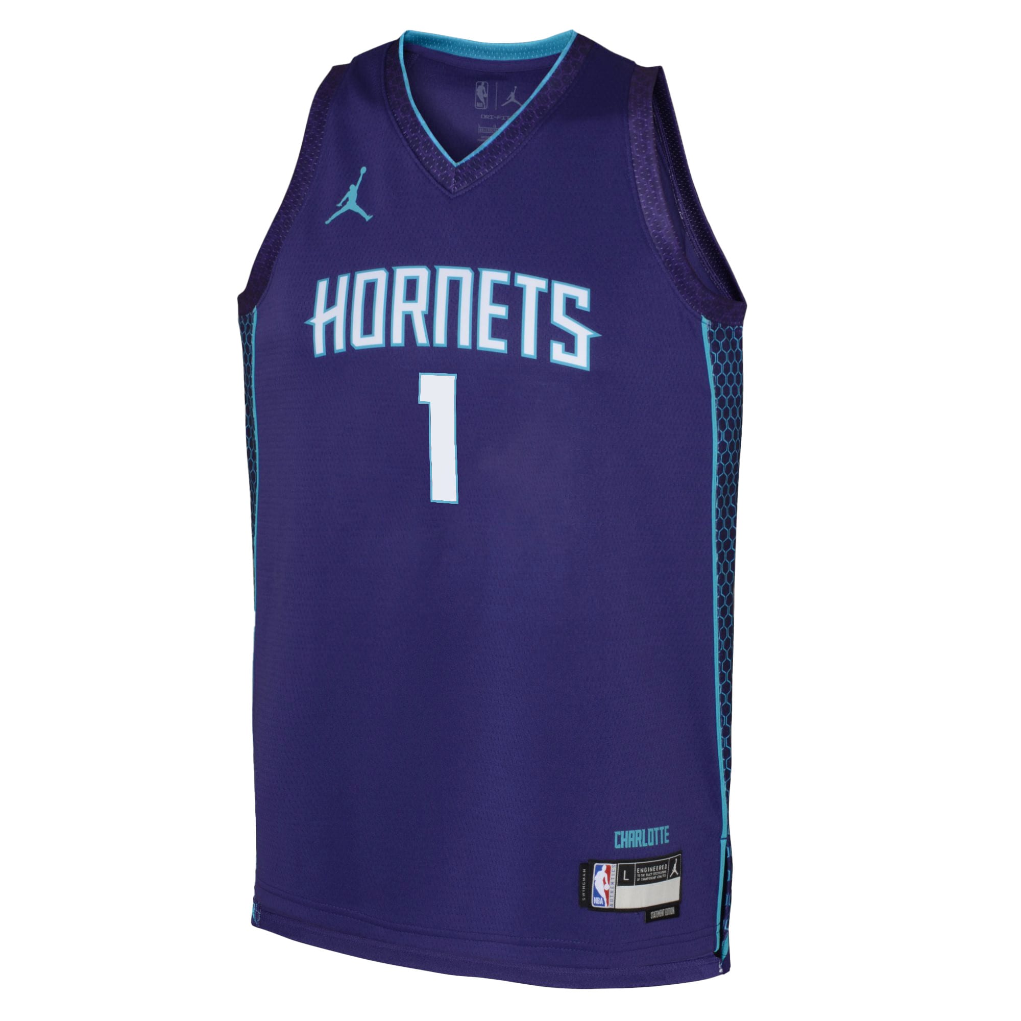 Charlotte Hornets Jordan Brand Statement Edition Swingman Jersey - Purple - LaMelo Ball - Youth NBA Team Jersey Basketball Fan Apparel