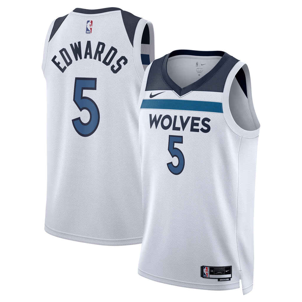 Minnesota Timberwolves Nike Association Edition Swingman Jersey - White - Anthony Edwards - Unisex NBA Team Jersey Basketball Fan Apparel