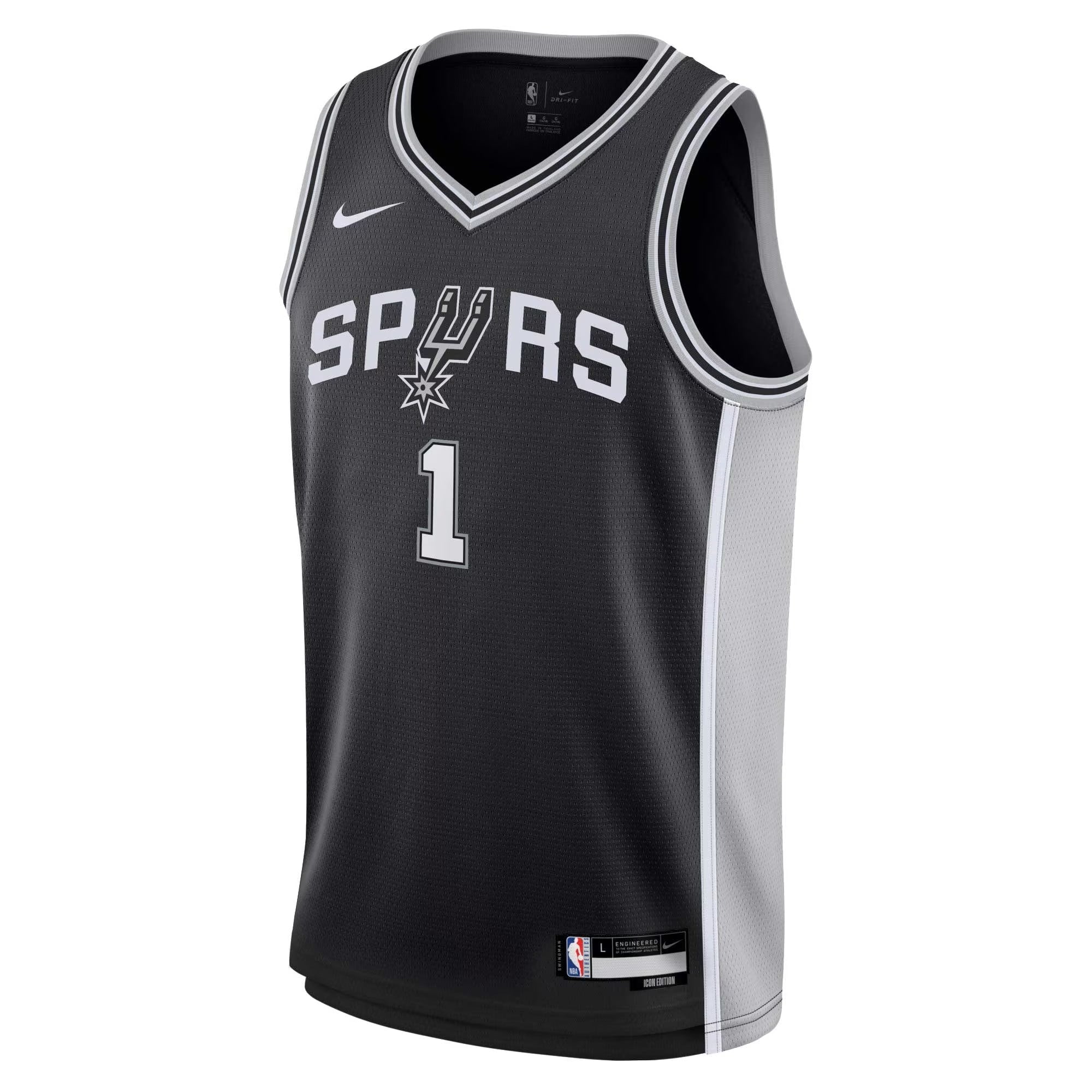 San Antonio Spurs Nike Icon Swingman Jersey - Victor Wembanyama - Youth NBA Team Jersey Basketball Fan Apparel