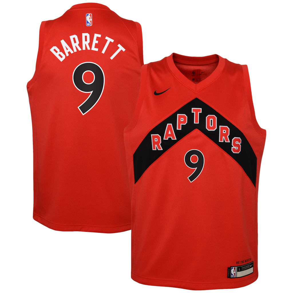 Toronto Raptors Nike Icon Edition Swingman Jersey - Red - RJ Barrett - Youth NBA Team Jersey Basketball Fan Apparel