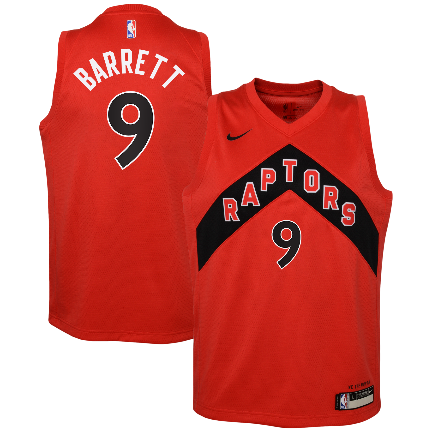 Toronto Raptors Nike Icon Edition Swingman Jersey - Red - RJ Barrett - Youth NBA Team Jersey Basketball Fan Apparel